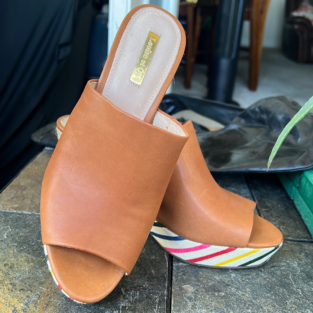 Louise et cie backless wedge heel